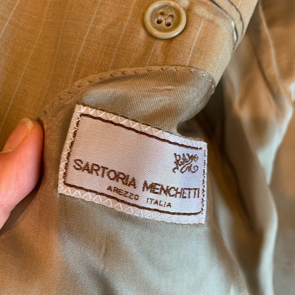 Italian Suit 42L 38 pants wool - Picture 6 of 13